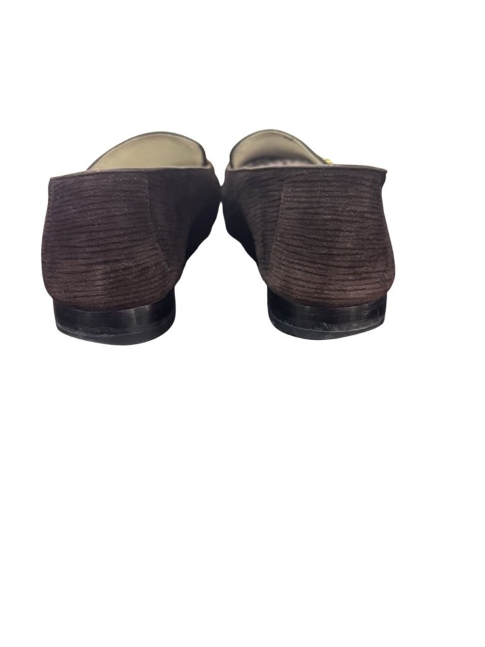Vintage Patrizia Pancaldi Brown Velvet Loafers Gold Bit Size 8 B Italy - Picture 4 of 8